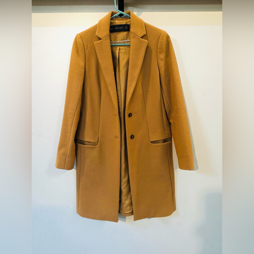 Zara Women's Tan Pea Coat